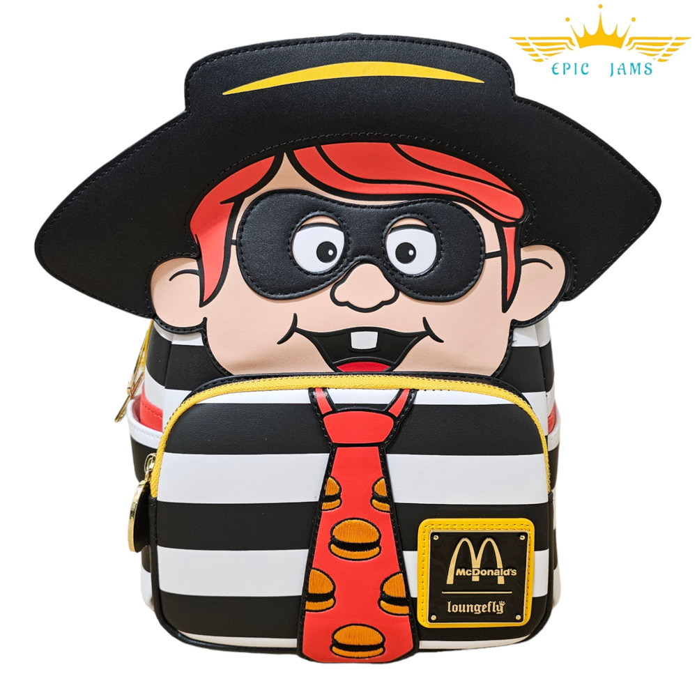 Loungefly McDonald's Hamburglar Striped Cosplay Mini Backpack New